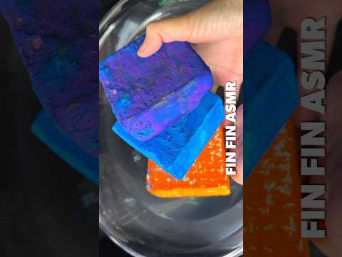 😋🧡💙Crushing Dyed & More Chalk in Water💦#428