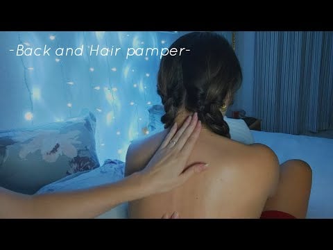 ASMR  Back scratch and Tracing with Hair brushing | Personal attention - No talking new ver.