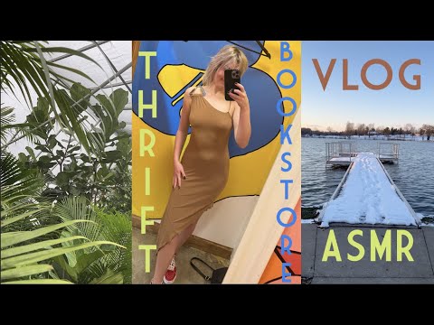 Taking myself on adventures ASMR vlog ~ snow day ❄️, bookstore 📚, greenhouse 🌿, flea market, & more!