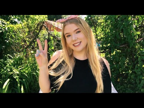 ASMR (kinda) IN MY BACKYARD *nature sounds, soft speaking*