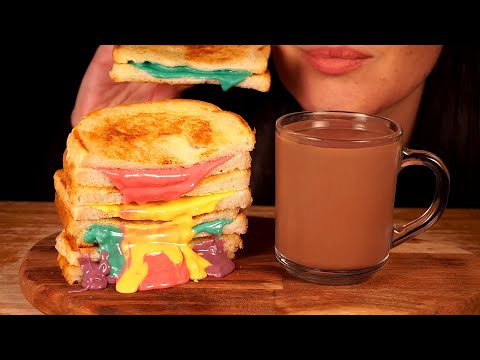 ASMR UNICORN CHOCOLATE SANDWICHES | Eating Sounds (No Talking)