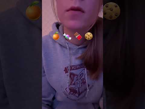 ASMR FOOD EMOJIS🍊🍬🍫🍪 #emojichallenge #shortsasmr