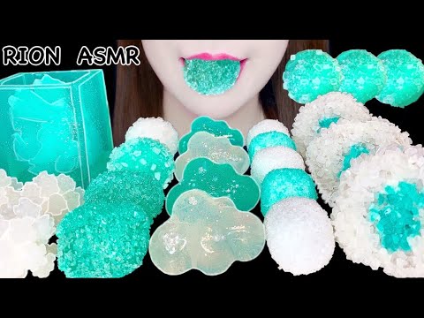 【ASMR】【咀嚼音 】CLEAR TEAL DESSERTS MARSHMALLOW JELLY KOHAKUTO MUKBANG 먹방 食べる音 EATINGSOUNDS NOTALKING