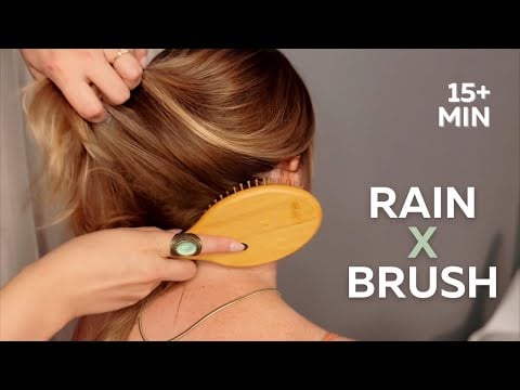 ASMR |  Hair Play with Rain Sounds for Deep Sleep [Real Person] [No Talking]