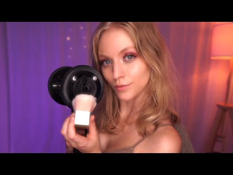 ASMR Brushing & Massaging Your Ears (Mouthy Tongue Clicks, Tk-Tk & Sk-Sk)