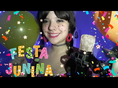 ASMR FESTA JUNINA🎈ROLEPLAY AMIGA VENDO SUA DECORAÇÃO PARA FESTA.