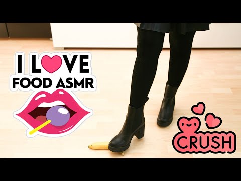 ASMR - Crushing a banana with black boots