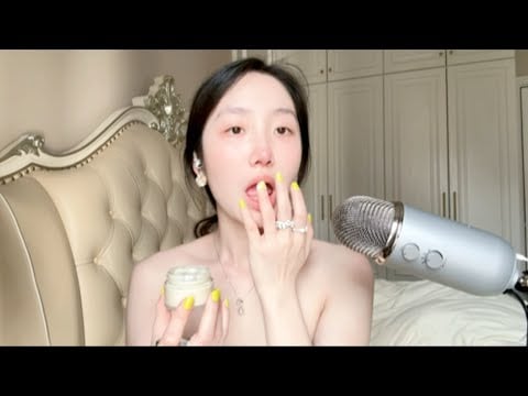 ”KC Sleep Aid” eat homemade cosmetics ASMR, sweet fingers touch your face, lipstick, lip glaze, fac