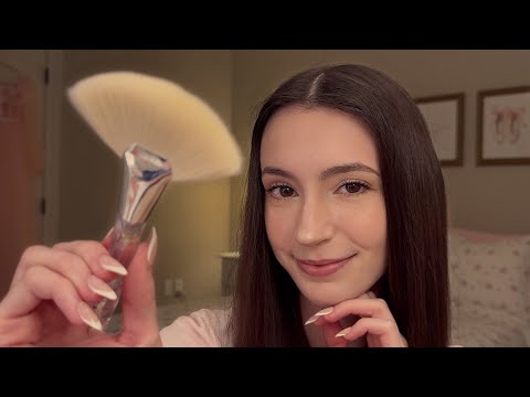 ASMR Soft Whispers & Face Brushing 💕 | Positive Affirmations for Confidence