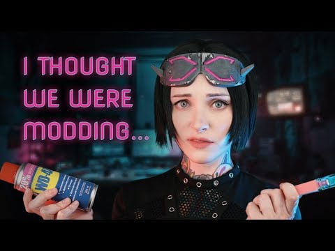 Tech friend does your makeup ASMR // cyberpunk, chaotic, personal attention