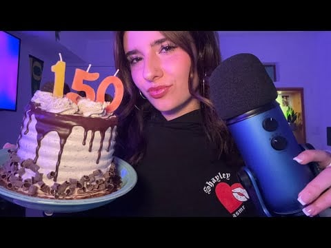 [ASMR] 150K CELEBRATION 1+ HOUR (mouth sounds, cake eating, inaudible, French, Etc.)