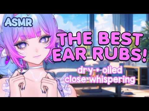 ASMR 3Dio Ear Rubs 💗 Dry, Oiled, Close Whispers