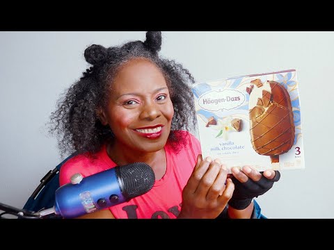 HAAGEN-DAZS DIPPED IN RICH MILK CHOCOLATE ICE CREAM BAR ASMR EATING SOUNDS