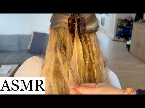 ASMR | Hair Styling - Hair Clip, Braids & Hair Twisting (No Talking)