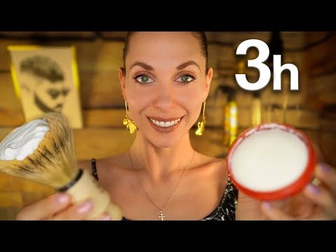 ASMR 3 Hours 💈 Sleep Inducing Barbershop Haircut, Shave, Massage, Roleplay, Personal Attention