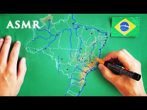 ASMR Drawing Map of Brazil Part 1 | Soft Spoken