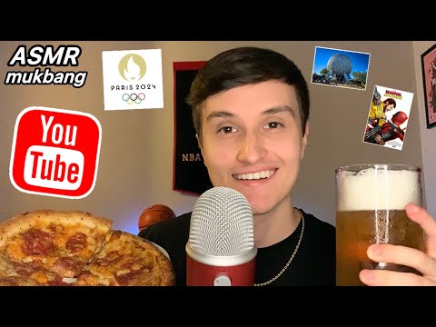 ASMR Pizza and Beer Mukbang 🍺🍕 (whisper ramble about EVERYTHING)