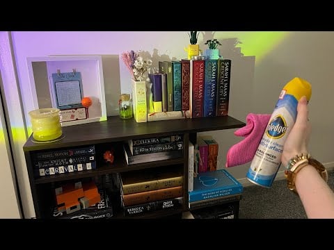 ASMR lofi clean and reorganise my bookshelf with me!📚