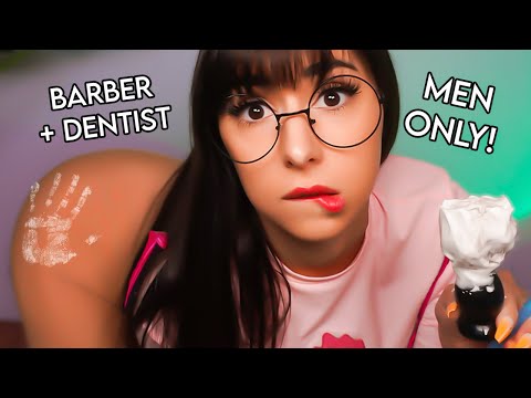 ASMR 💈 Barber Shop & Dentist w/ No Boundaries 👨🦷 FOR MEN 👨 Beard Shave, Haircut, Exam roleplay