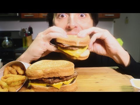 ASMR Sourdough King + Crispy Onion Rings BURGER KING ( Eating Sounds ) | Nomnomsammieboy