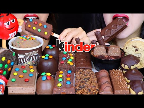 ASMR M&M'S ICE CREAM SUNDAE, GIANT CHOCOLATE MARSHMALLOW, ICE CREAM SANDWICH, CAKE, CREAM PUFFS 먹방