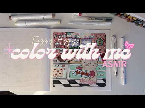 ASMR COLORINDO com Ohuhu Markers 🎨 | Relaxe sua mente com Fuzzy Hygge 🌙  😴