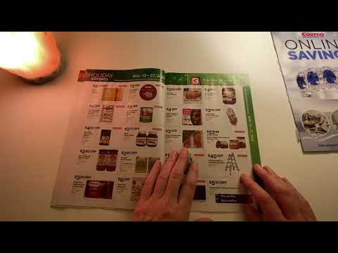 ASMR Flipping through Costco Holiday Catalog Flyers ~ Whisper Ramble and Page Turning