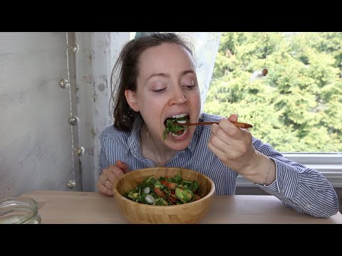 ASMR Whisper Eating Sounds | Healthy Salad Mukbang 먹방