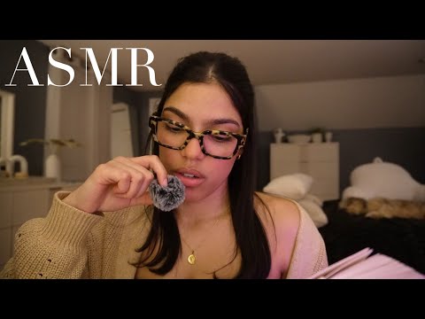 ASMR reading a chapter of a self help book (close up whispering with new mic) + fluffy mic sounds