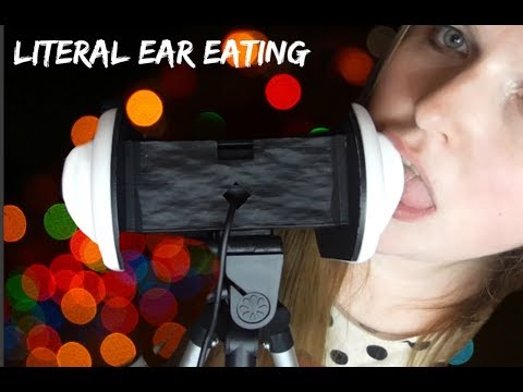 ASMR Literal Ear Eating ~Mouth Sounds,Ear Sucking, Binaural.