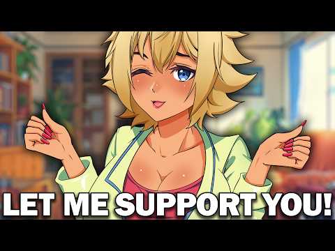 "Just Relax, Babe!" | Bimbo Girlfriend Pampers You To Sleep ASMR 💅 [Face Brushing] [Hair Play]