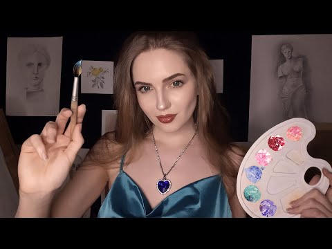 АСМР Художница нарисует твой портрет 🎨 • ASMR Artist drawing your portrait 🎨