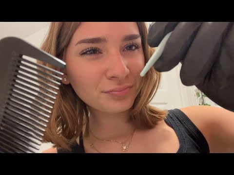 asmr lice check (glove sounds)