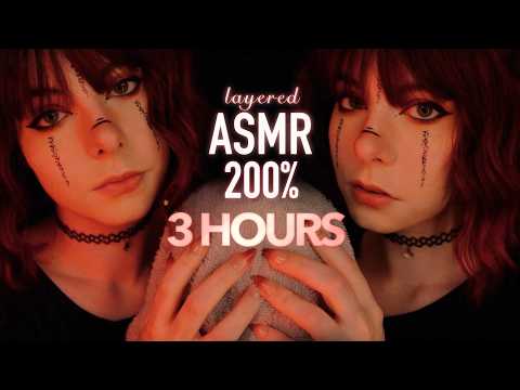 layered ASMR | 3 HOURS "shh, relax" slow, gentle whispering & towel scratching - breathing, shushing