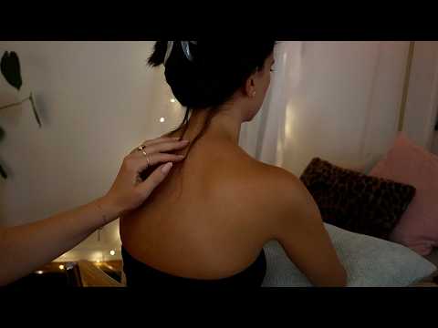 ASMR Soft, Sleepy Scratches & Hair Play 🌙 Back, Shoulder, & Collarbone Scratches, Dark Screen