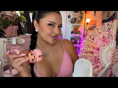 ASMR Pink Trigger Assortment! 🩷🌸 (whispering, tapping, mouth sounds) 