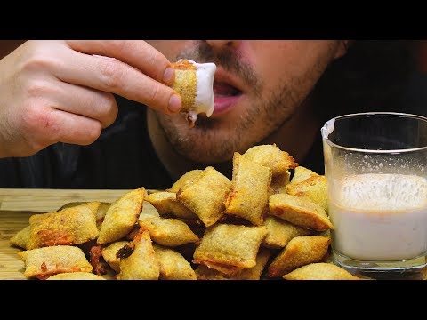 ASMR 40 CRUNCHY PIZZA ROLL CHALLENGE w/ Hot Sauce n Ranch