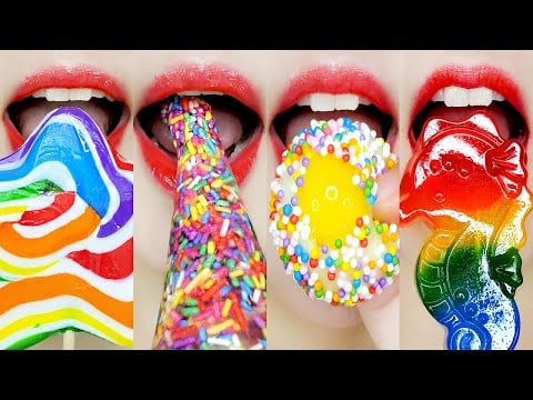 EXTREME Rainbow Sprinkles ASMR! 🌈 Crunchy Candy & Lollipop Tingle Mukbang