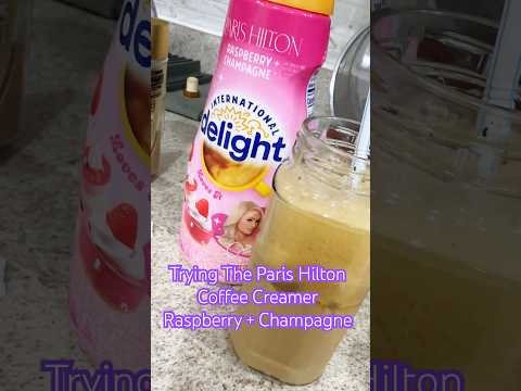Trying The Paris Hilton Raspberry and Champagne Creamer! #parishilton #icedcoffee #coffeeaddict