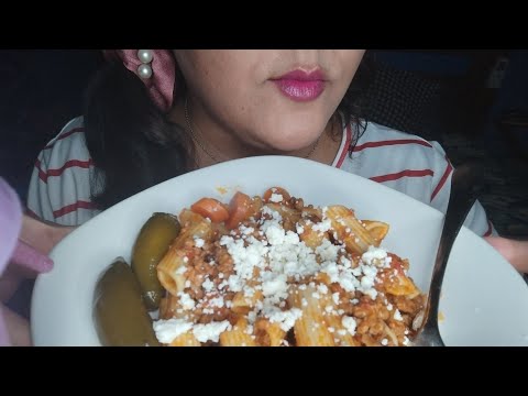 ASMR comiendo mi cena, pasta
