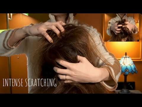 ASMR FAST, INTENSE & MESSY HEAD SCRATCHING - LONG NAILS ONLY - NO TALKING