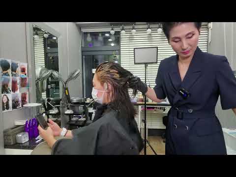 미용실 ASMR  흰머리 뿌리염색  gray hair root dye/Korean hair salon
