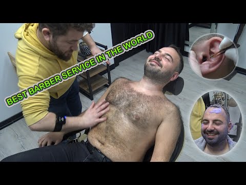 ASMR FACE AND EAR CARE,HAIRCUT,CRACK,BODY MASSAGE,EAR BURN FROM MASTER BARBER MURAT KAZAN ARE HERE