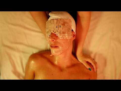 ASMR Relaxing Spa Facial 🫧🌙 Face, Neck, & Décolleté Massage, Music & Nighttime Sounds, Whisper