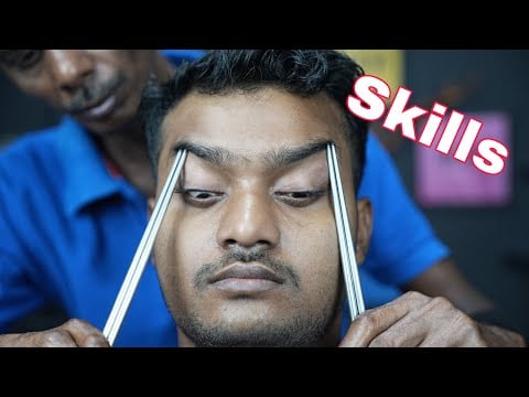 Uncle Barber Doing Old School Style Chopsticks Massage | ASMR Neck Cracking Massage For Deep Sleep
