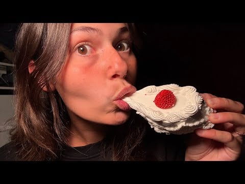 ASMR Chewing a Cake Squishy!! 🎂