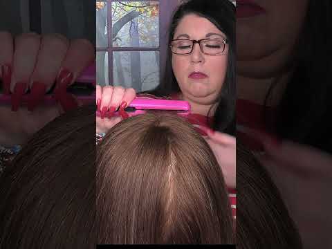 ASMR Hair Straightening (NO TALKING) Hair Salon Roleplay #shorts