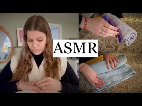 ASMR | Relaxing Towel Folding (whispering, scratching, slow movements)