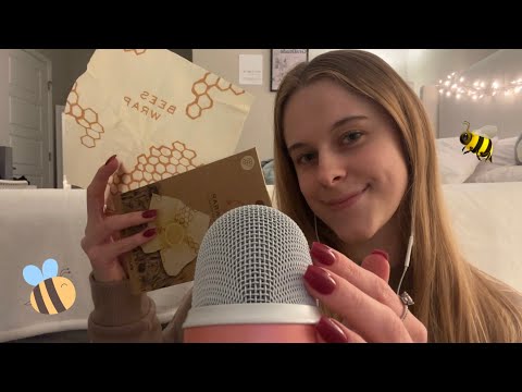 ASMR TRYING BEESWAX WRAP TRIGGERS🐝