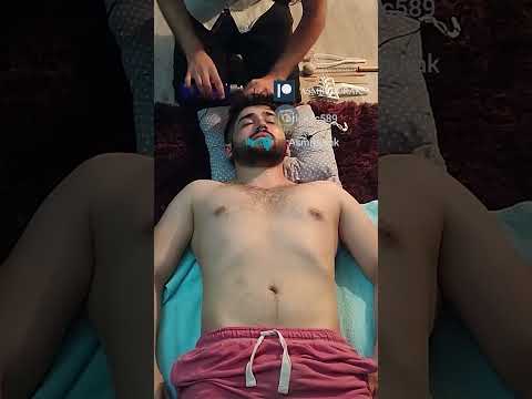 MASSAGE THERAPY THAT REDUCES STRESS IN THE HEAD AND FACE AREA #satisfying #relaxing #asmr #shorts